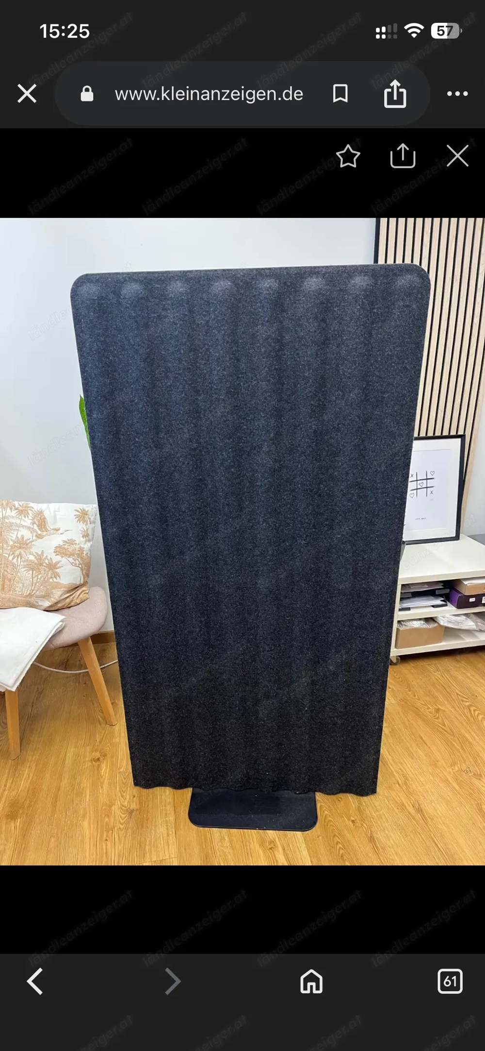 Ikea Trennwand Elif in dunkelgrau 