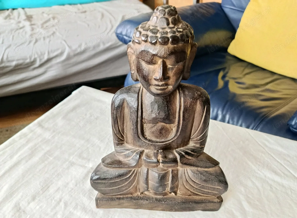 Buddha Holz H 27,5 cm