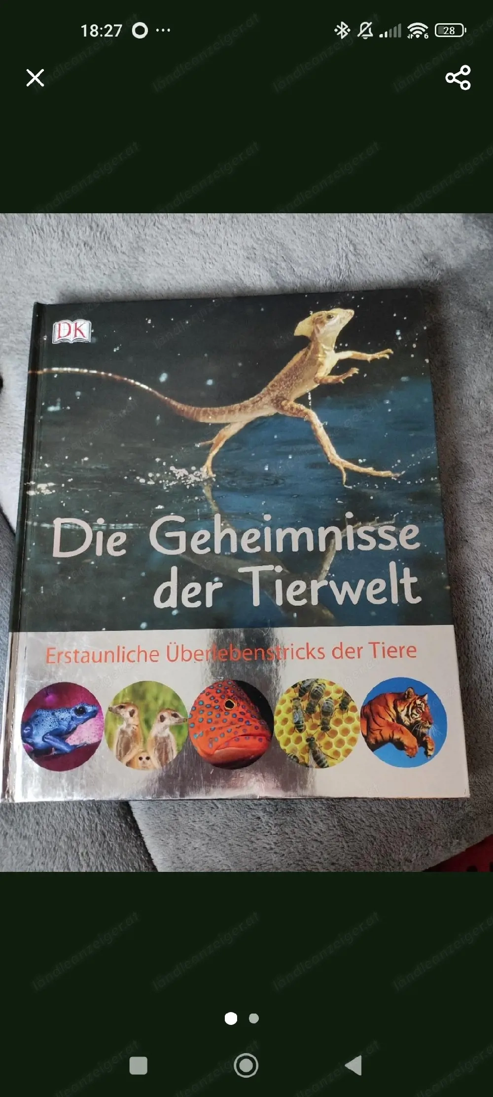 Buch uber die Tierwelt 