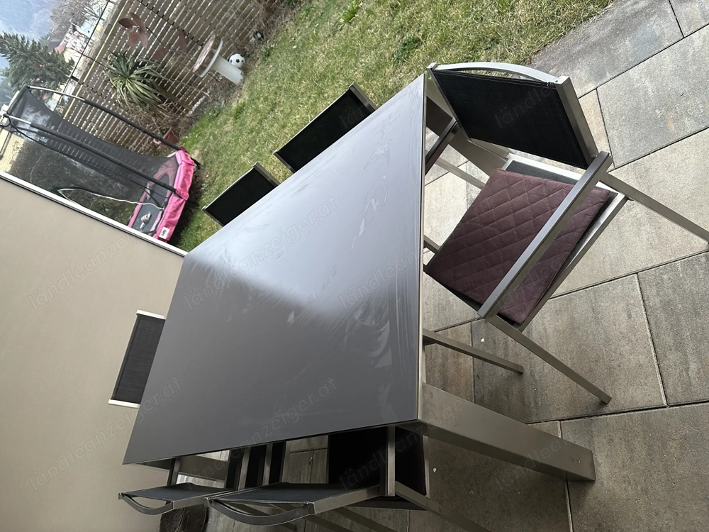 Gartentisch Garnitur Edelstahl - Jati&Kebon