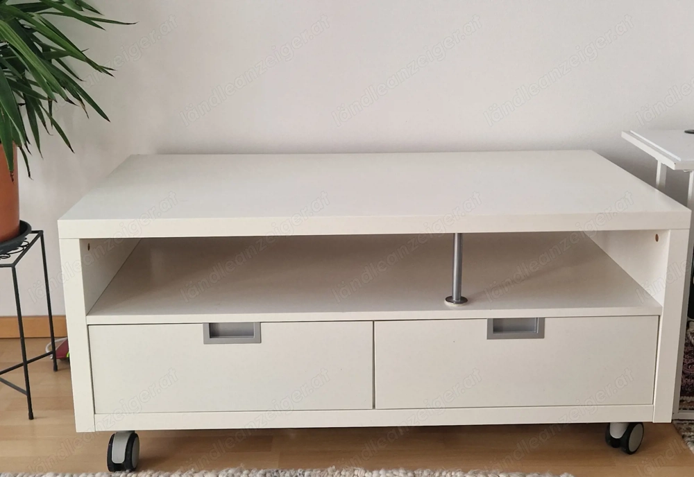 TV Bank weiß, massiv