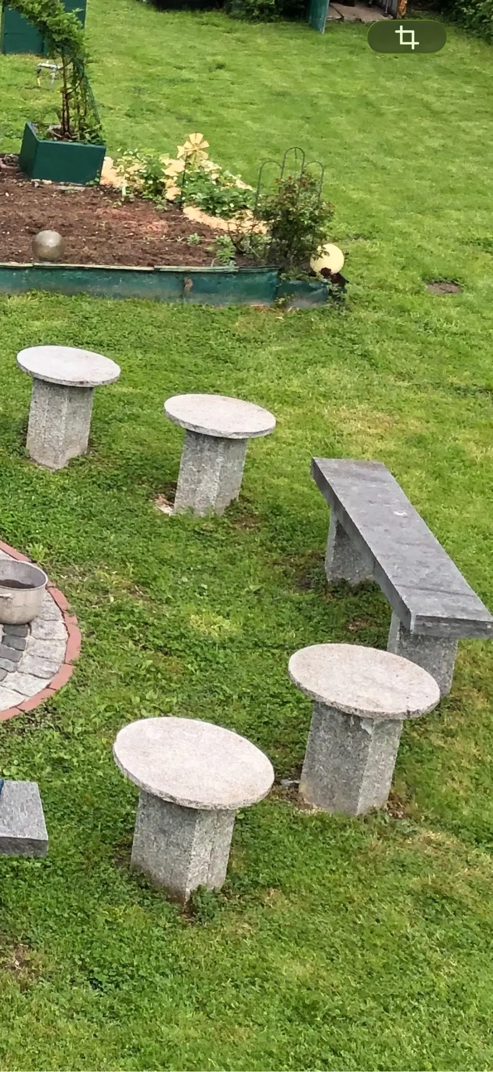 Naturstein Gartenbank ohne Grillschale