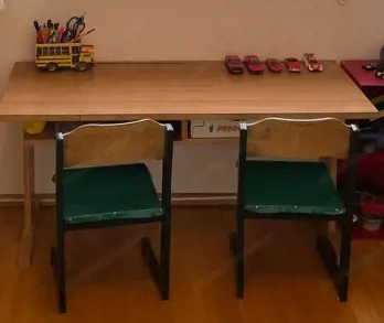 Schulbank 120cm 2 Stühle