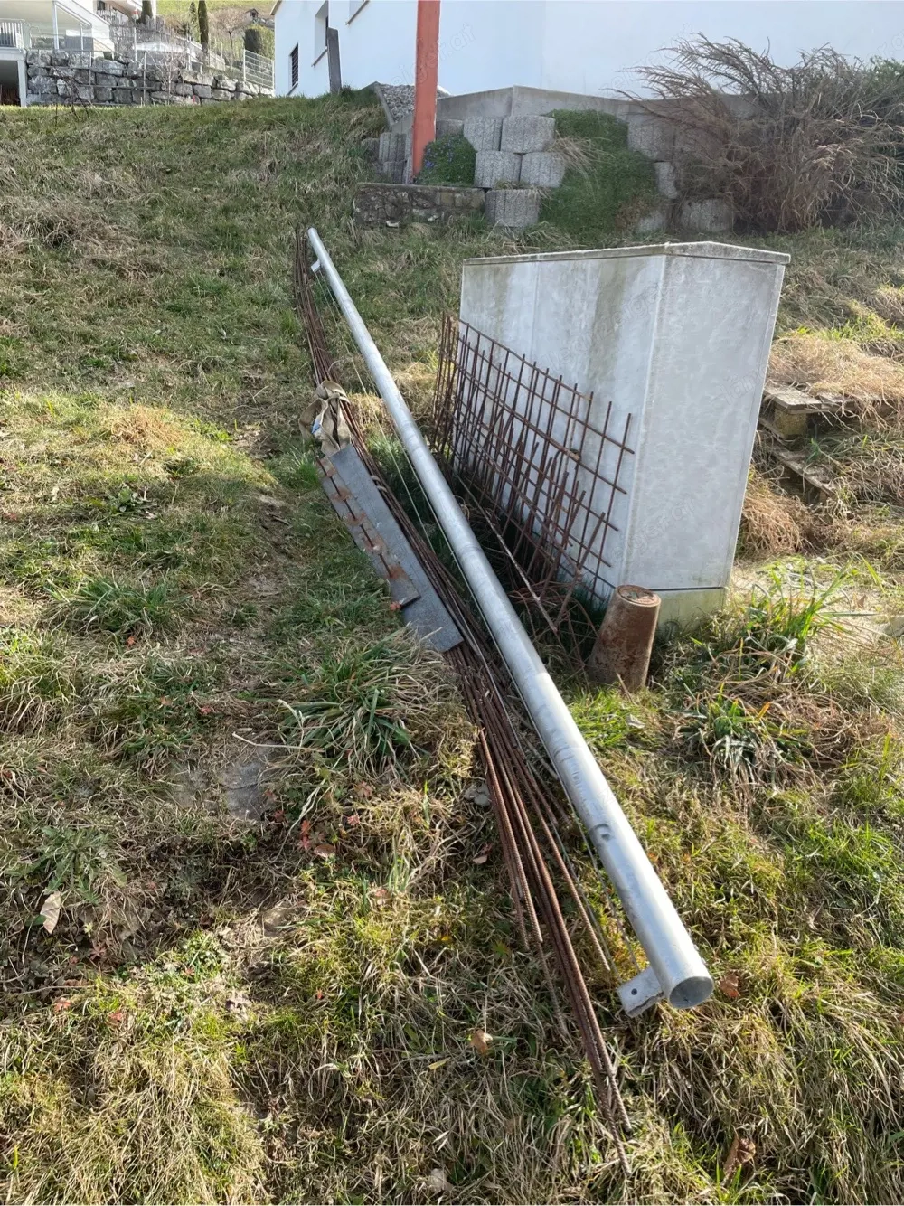 Eisen Betoneisen Eisenstangen Fahnenmast
