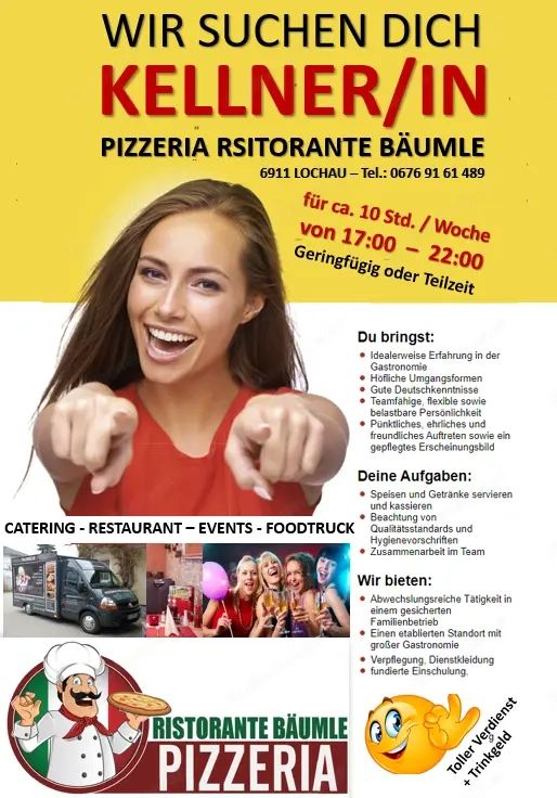 Kellnerin für 10 Std. in der Woche gesucht ( Abend 17:00 - 22:00 )