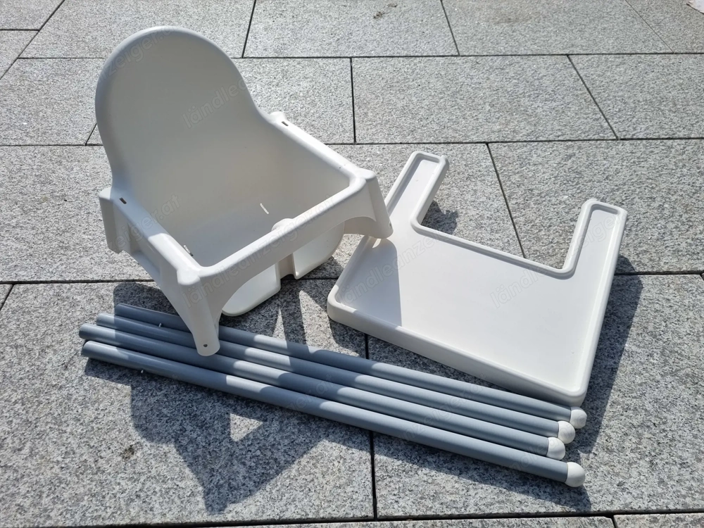 IKEA ANTILOP Kinderhochstuhl mit Tablett in weiß