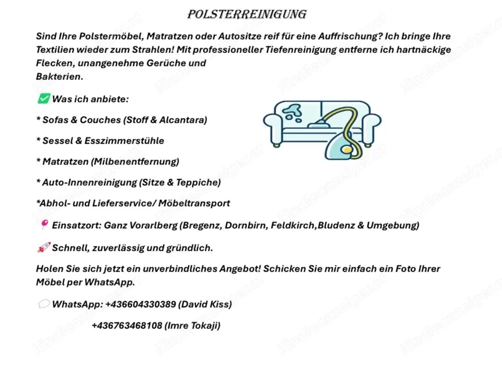 polsterreinigung