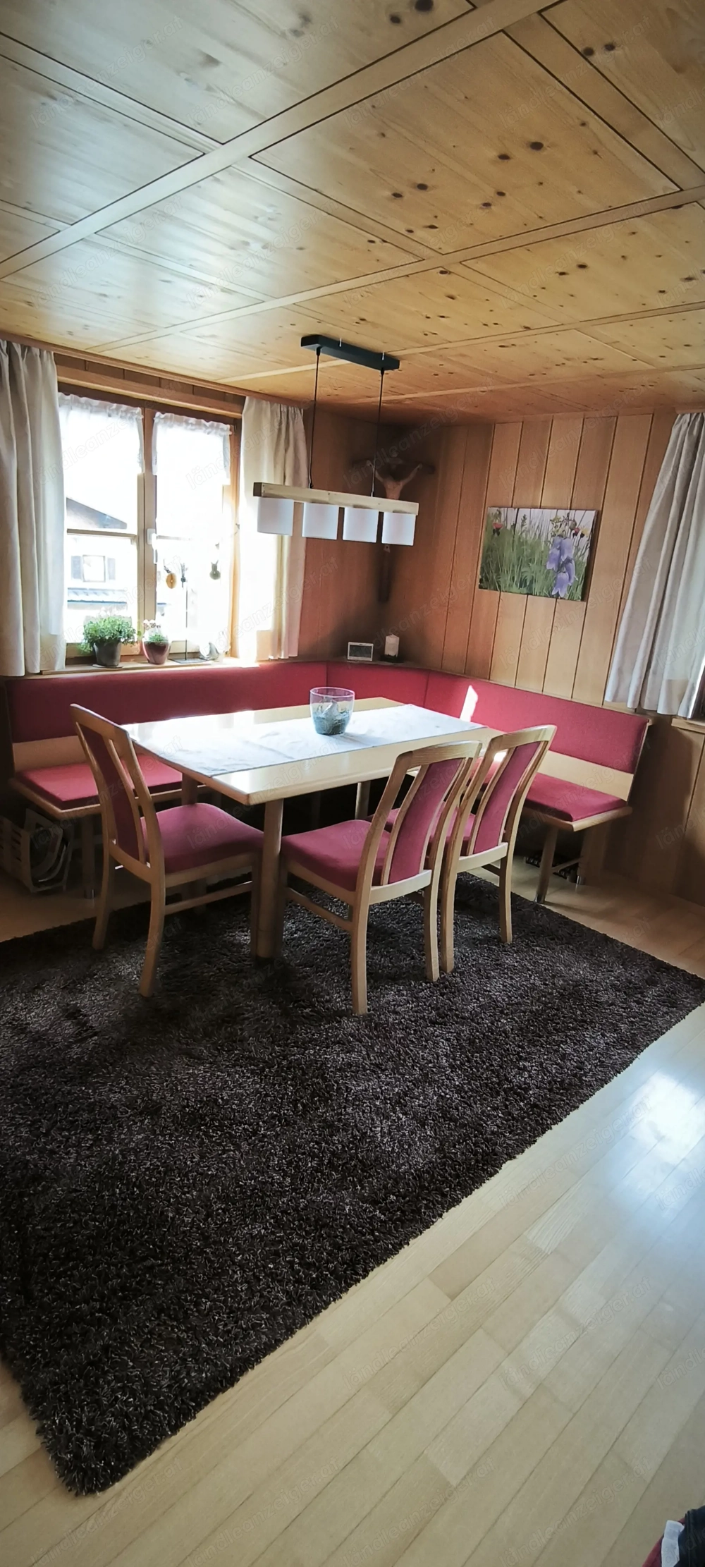 Eckbankgruppe mit Tisch und 3 Stühlen   sehr guter Zustand