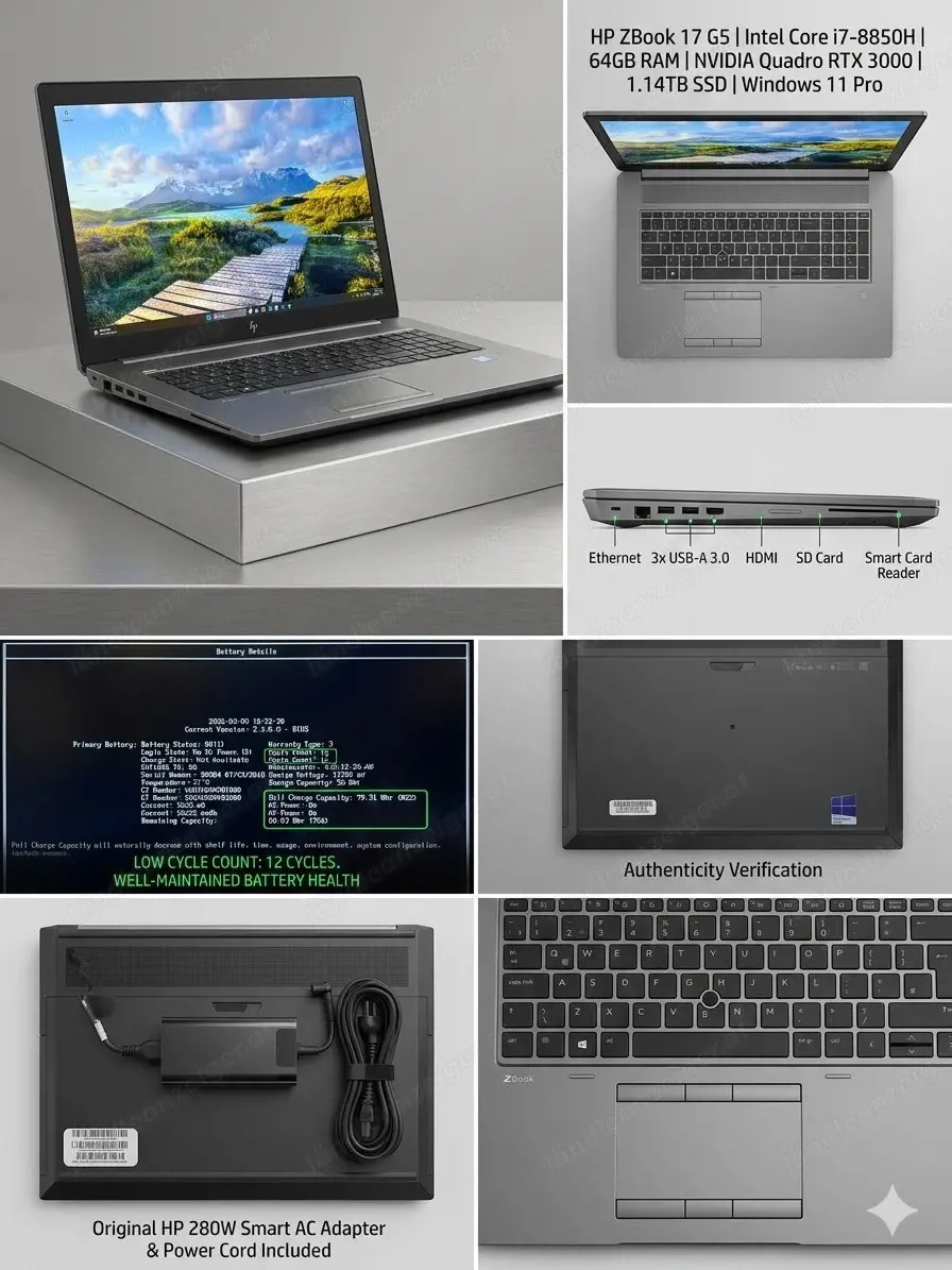 HP ZBook 17 G6 Mobile Workstation | i7-9850H | 64GB RAM | RTX 3000 | 1,14 TB | Top Zustand