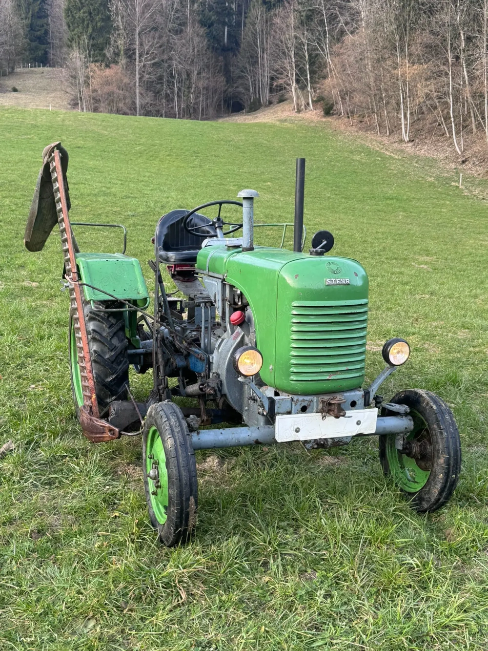 Steyr T80 mit Seilwinde und Mähwerk