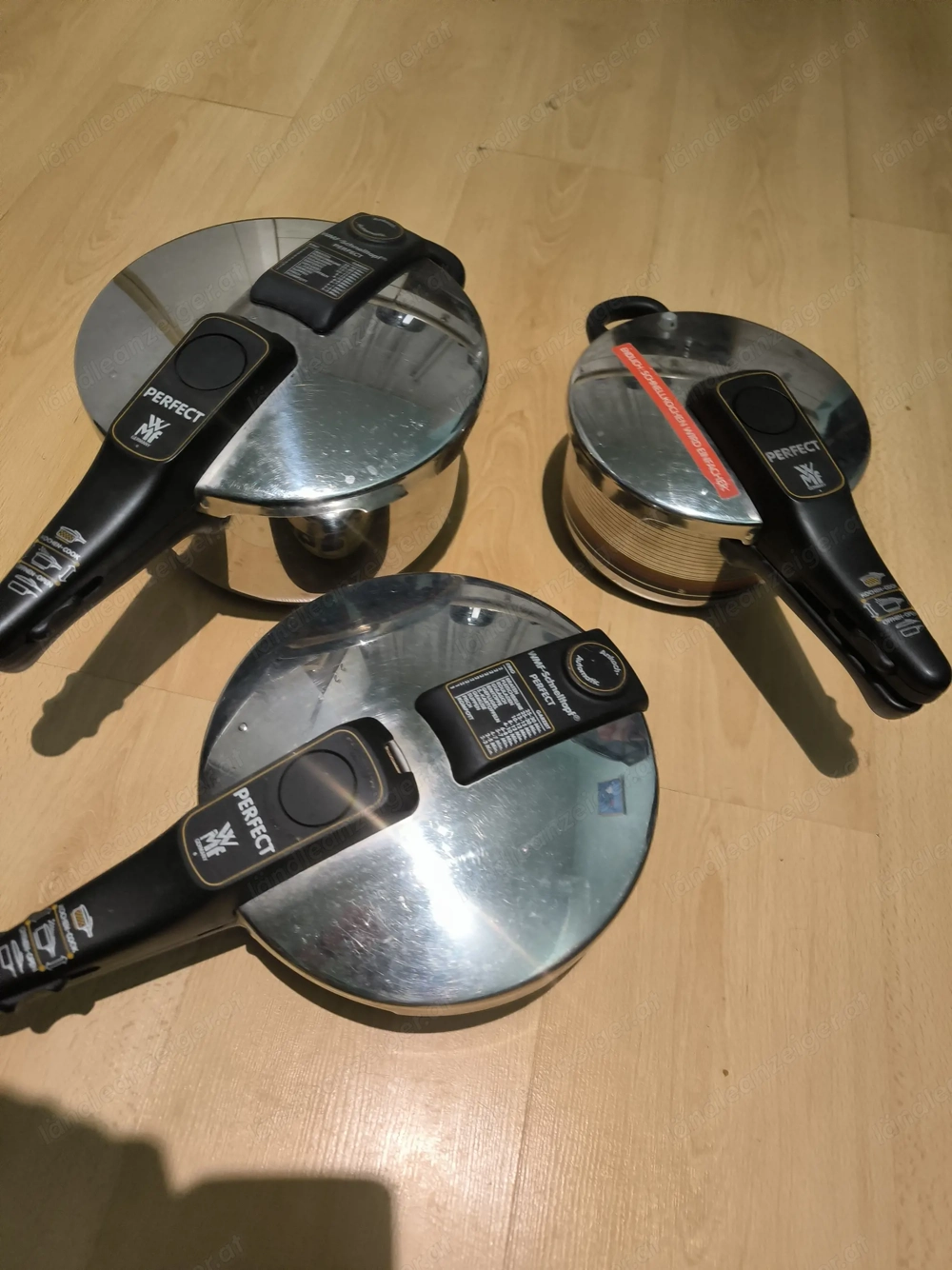 3x WMF Schnellkochtopf Set Perfect 4.5L,2.7L und Bratpfanne 3L