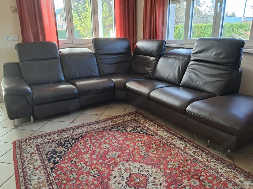 Leder Eckchouch braun 