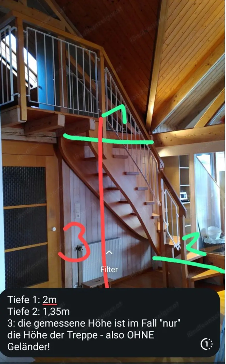 Holztreppe mit Geländer einseitig 