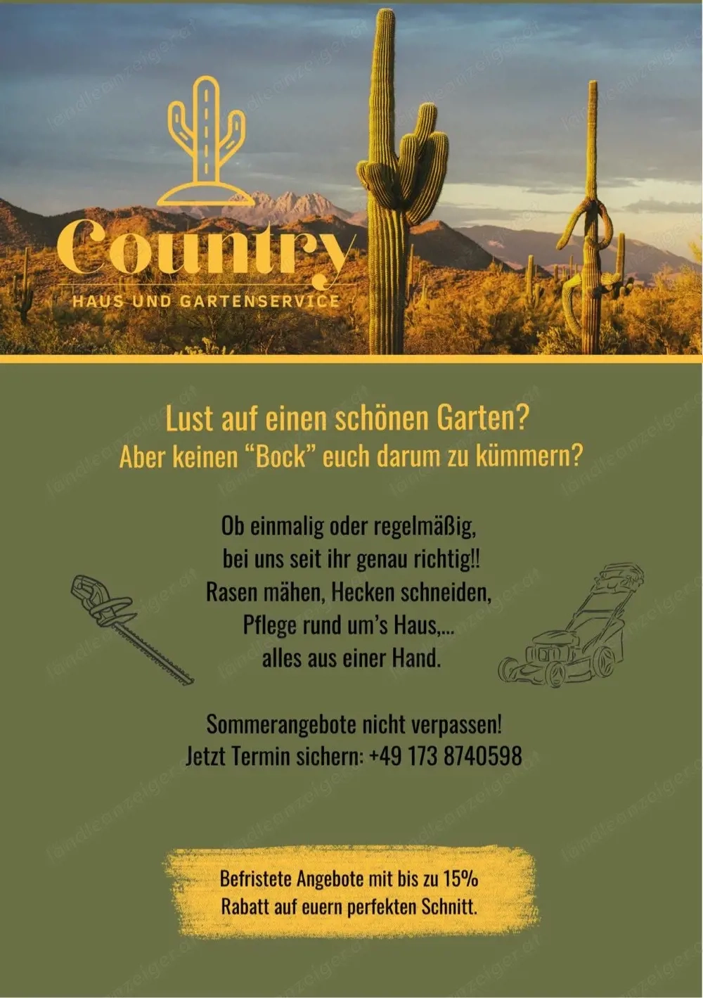 Gartenservice Terrassenreinigung Hausmeister 