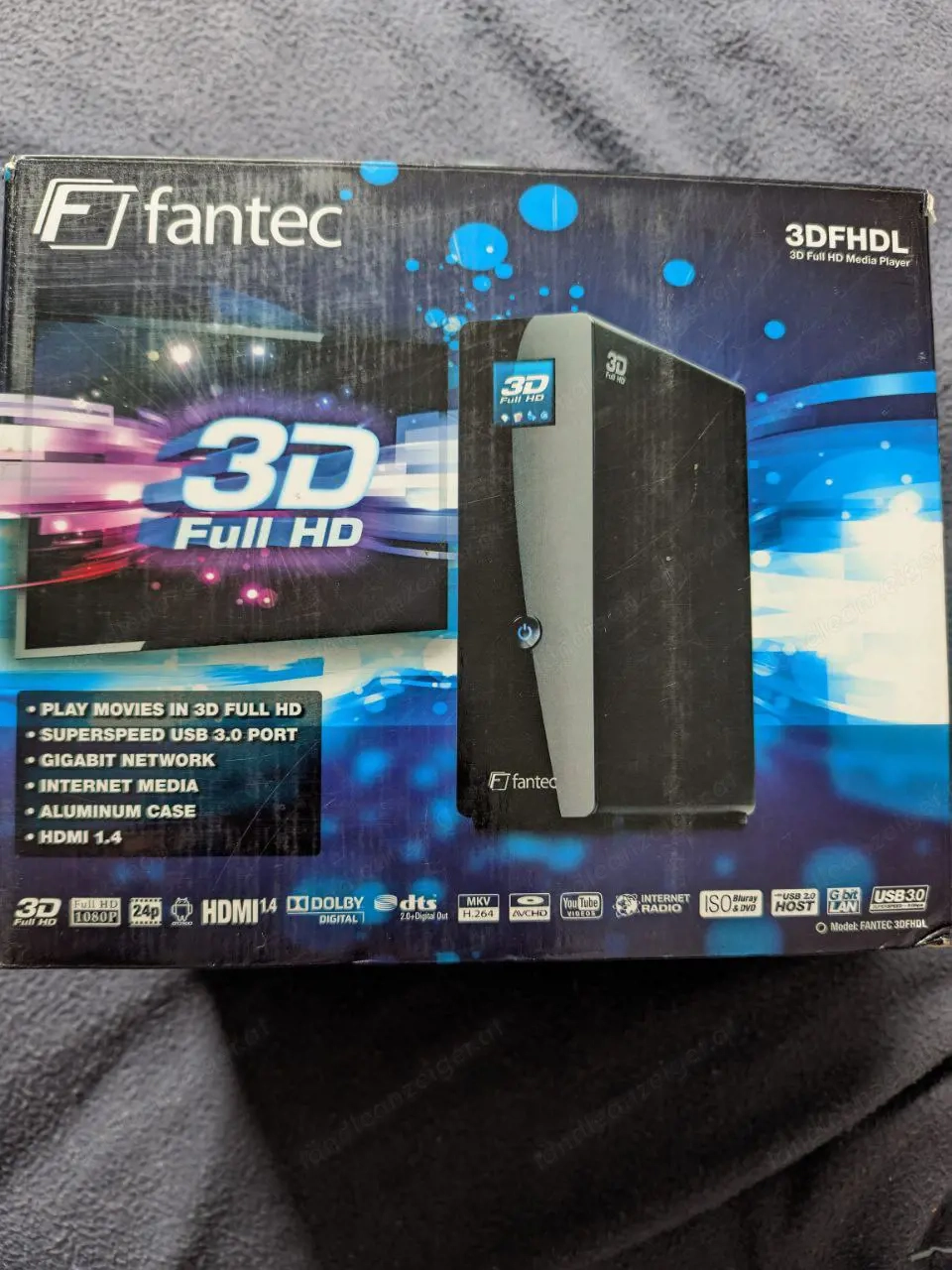 Fantec 3DFHDL Mediaplayer + 500GB HDD TV BOX 