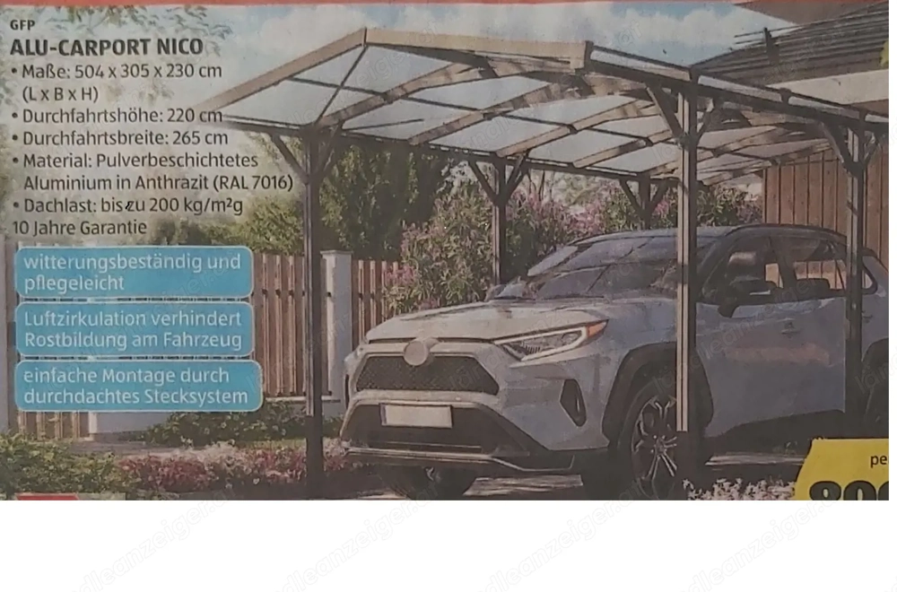 Carport neu Fehlkauf