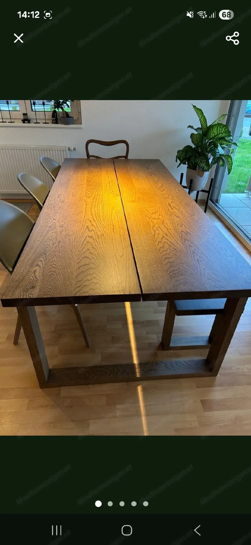 Esstisch Eichefurnier braun 220x100