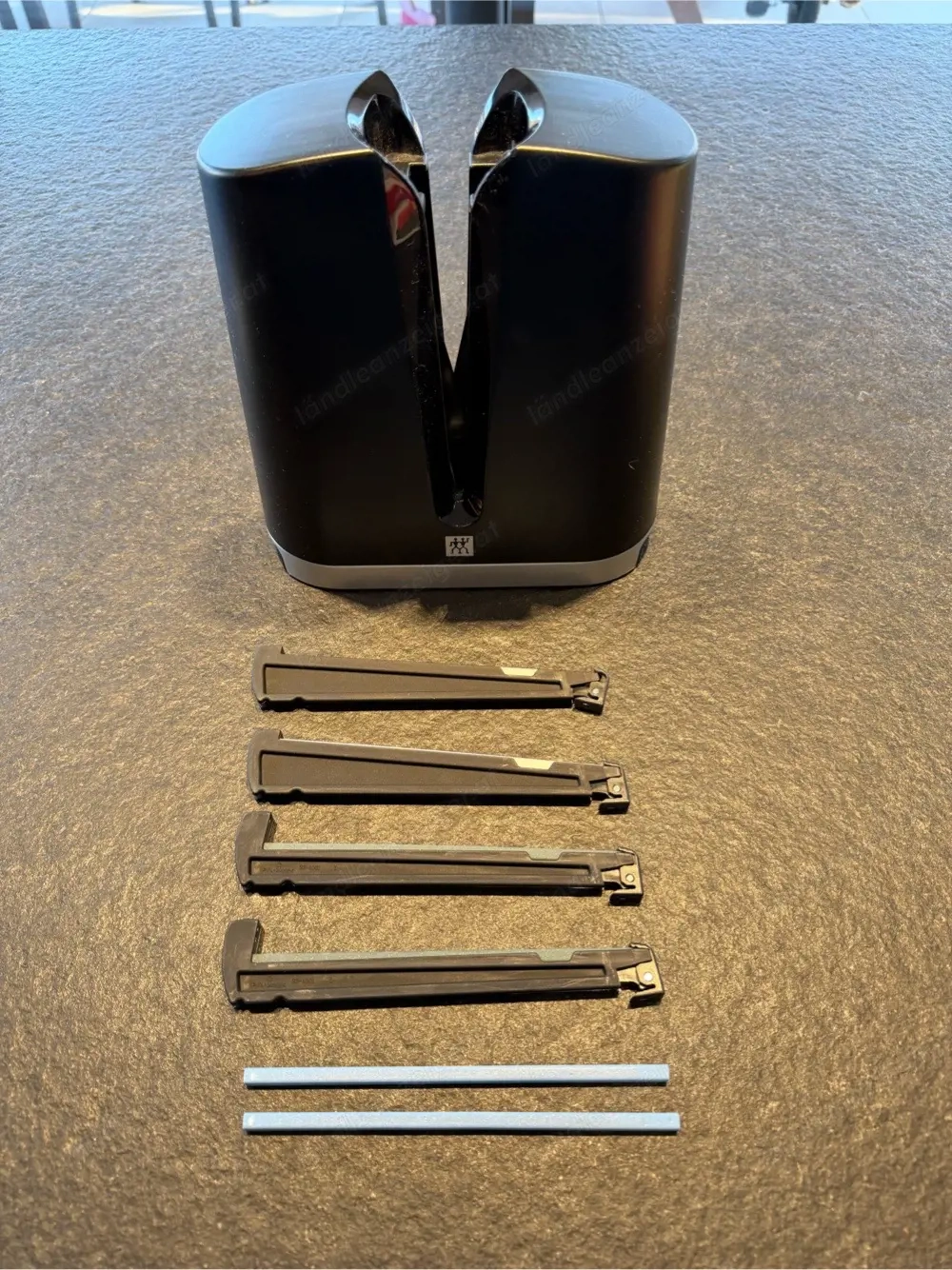 Zwilling V-Edge Messerschärfer + 3 Keramikstäbe (blau  grün  weiß) - guter Zustand