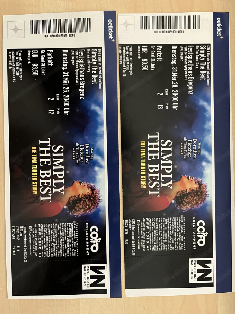 2 Tickets für Musical "SIMPLY THE BEST - Die Tina Turner Story" im Festspielhaus Bregenz