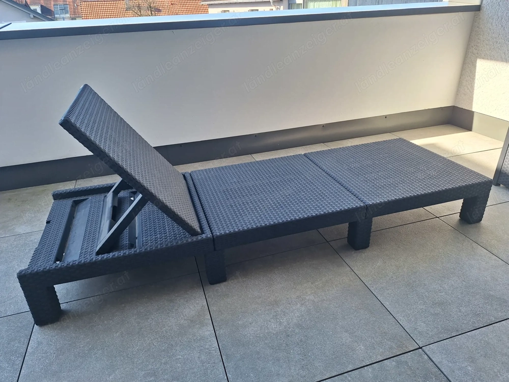 ALLIBERT Daytona Sonnenliege + Arica Lounge-Tisch in graphit 