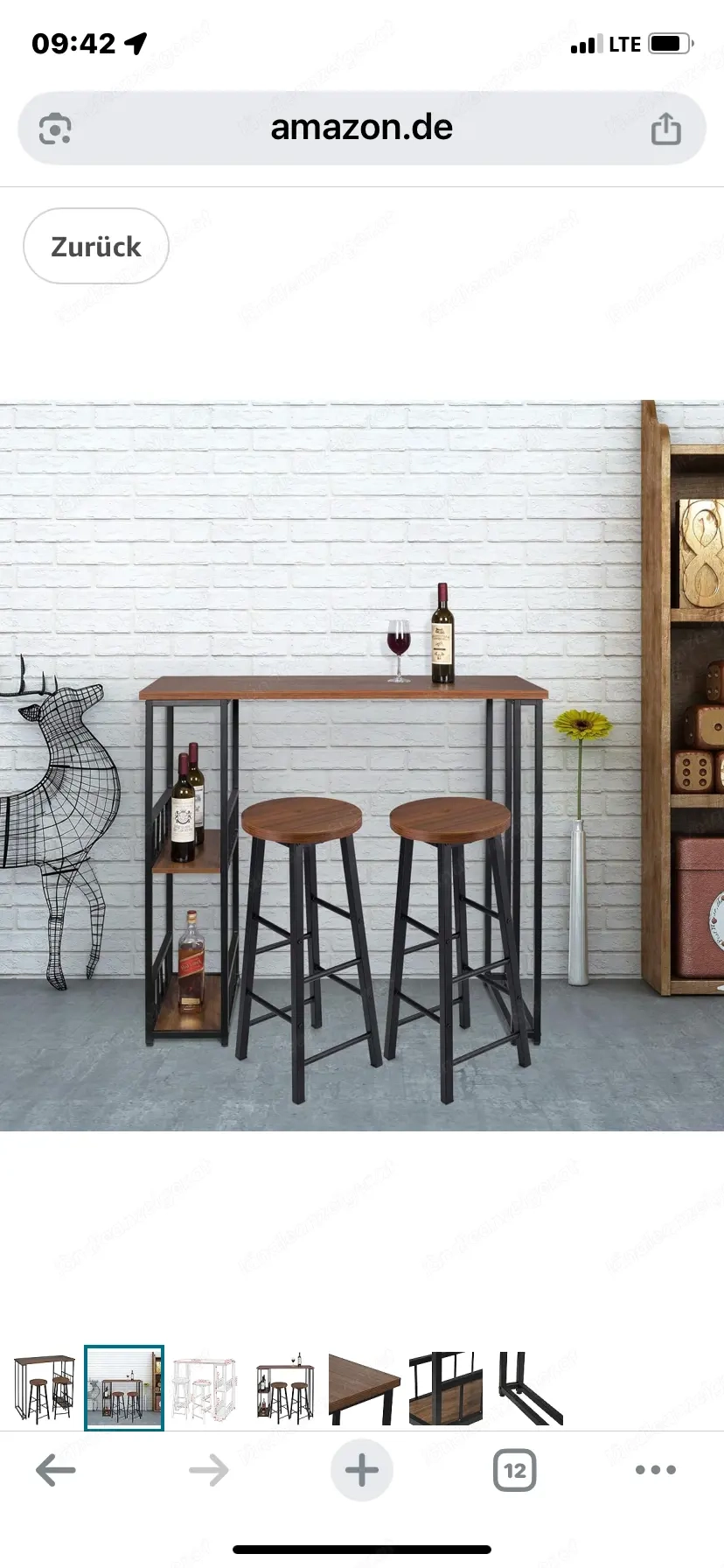 Bar inklusive 2 Barhocker