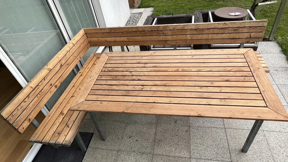 Eckbank für Terasse oder Garten 252 x 170 x 46