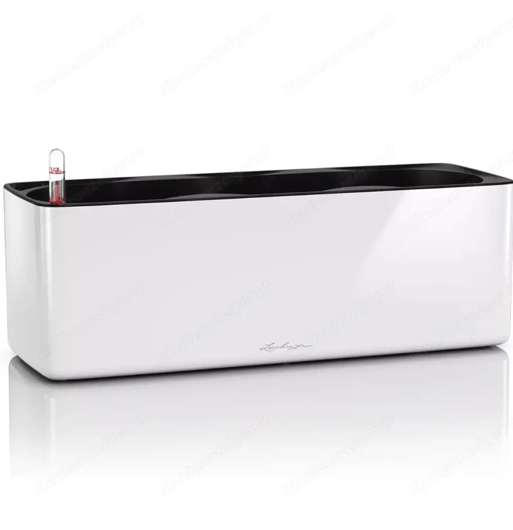 Lechuza CUBE Glossy Triple - Hochglanz Weiß   Pflanzgefäß mit Bewässerungssystem