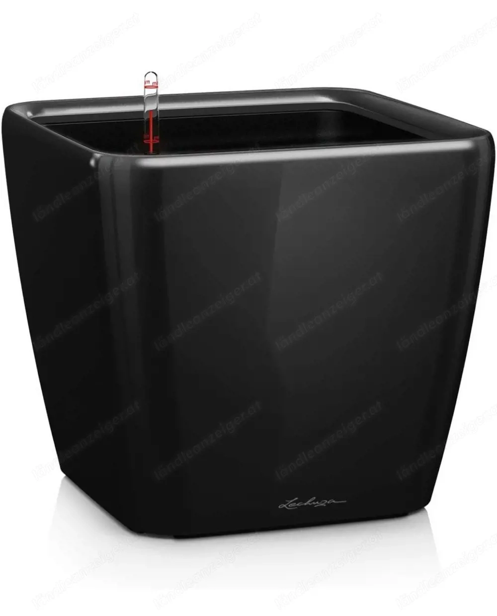 Lechuza Quadro Premium 21 LS   Pflanztopf mit Bewässerungssystem   Schwarz Hochglanz