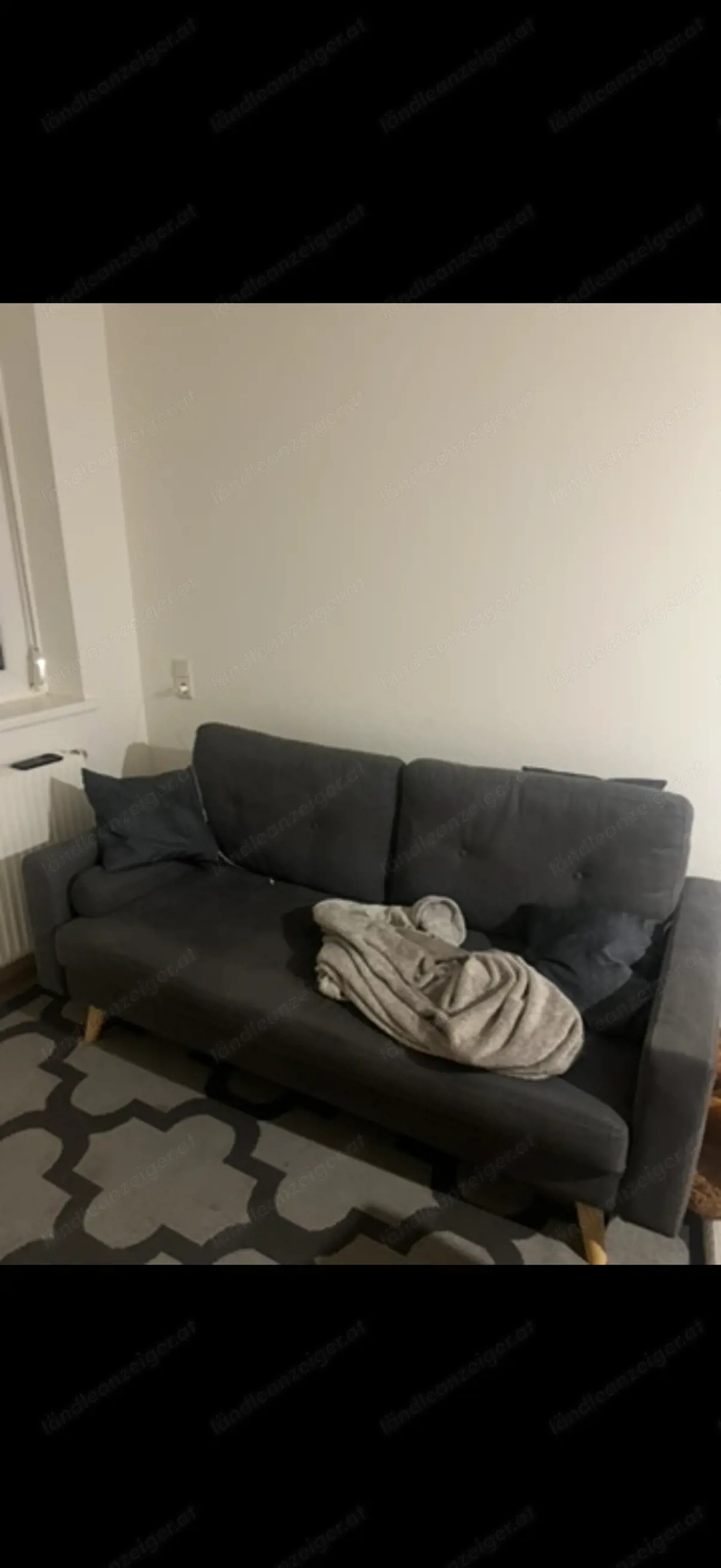 Zweisitzer Couch in Anthrazit grau 