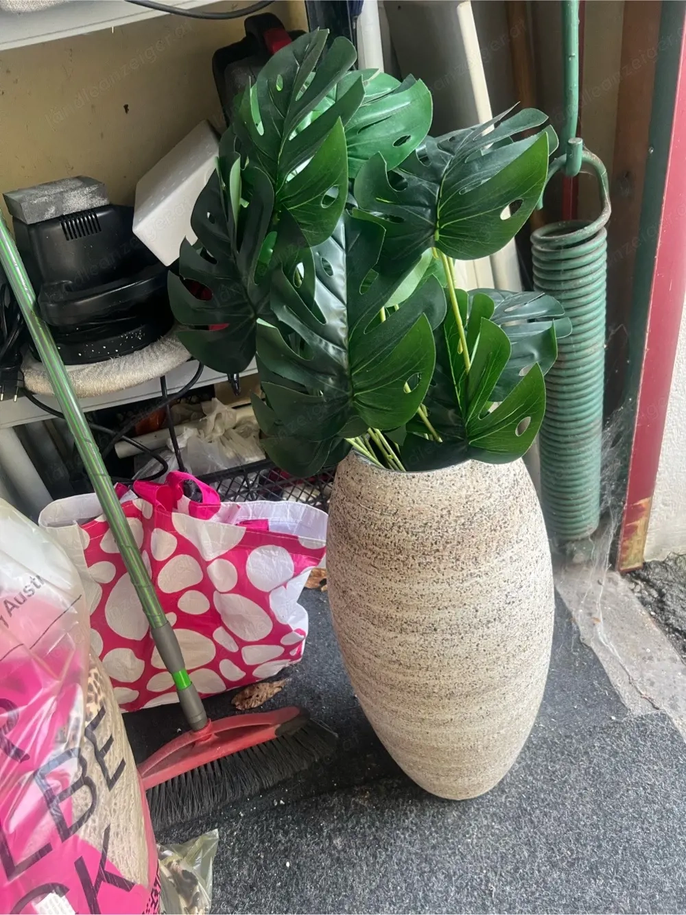 Bodenvase mit pflanze