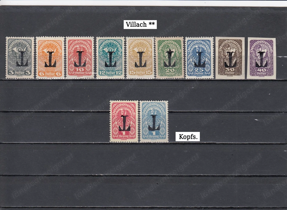 Briefmarken Ö. Lokalausgaben mit Aufdruck 1919 Kopfstehend tete-beche Postfrisch