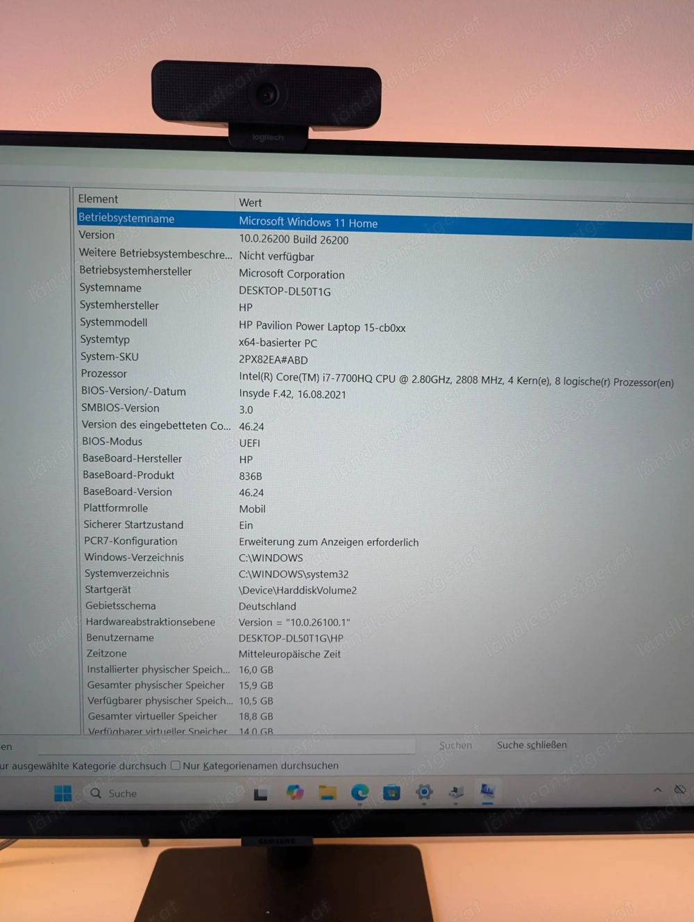 HP Pavilion Power 15-cb0xx   i7-7700HQ, GTX 1050 Ti   mit Displaydefekt