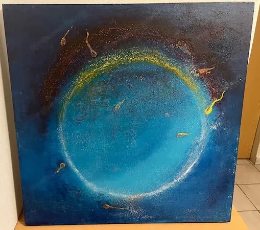 Ölgemälde auf Leinwand - "Leben 1.Tag"  