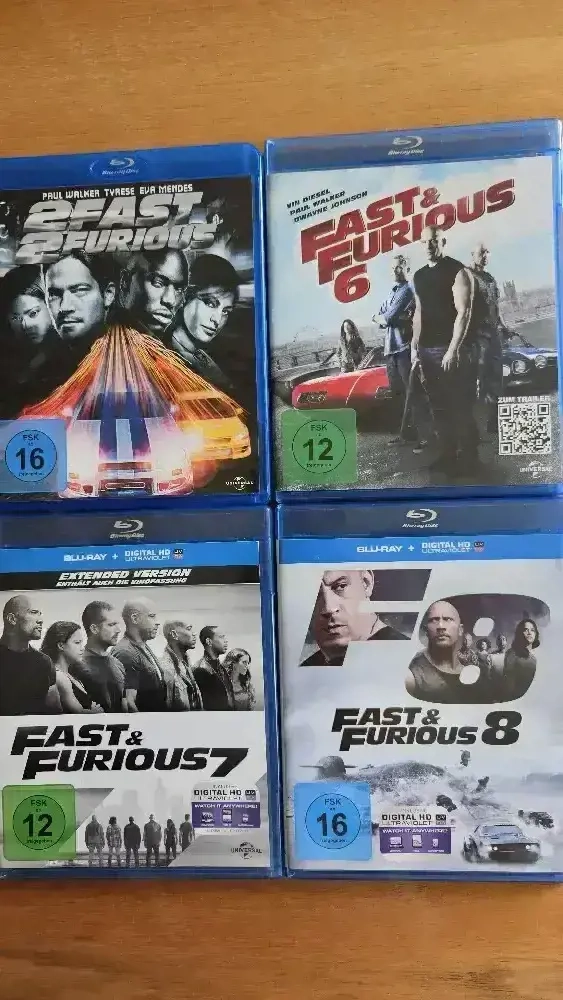 2Fast - 2Furious 1-8 DVD und Blu-Ray