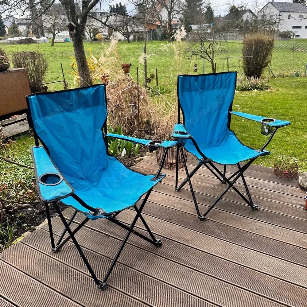 Campingstuhl klappbar blau