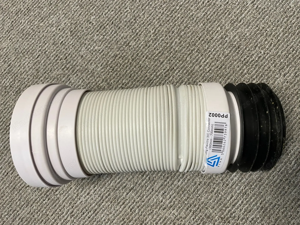 WC Anschluss Stutzen - flexibler Anschluss - von 300-900mm, mit Dichtung !