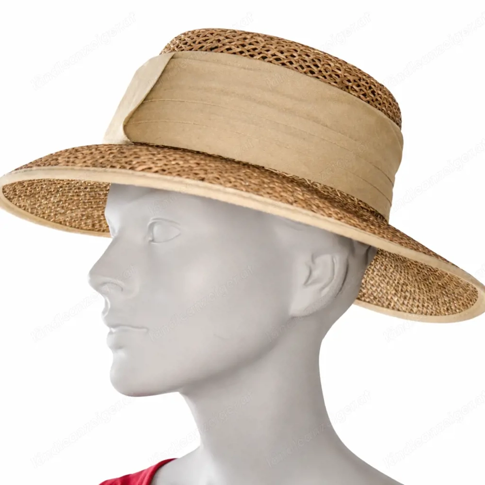 Eleganter Seeberger Damen-Sonnenhut "Föhr" - Gr. M - Natur  Beige - neu