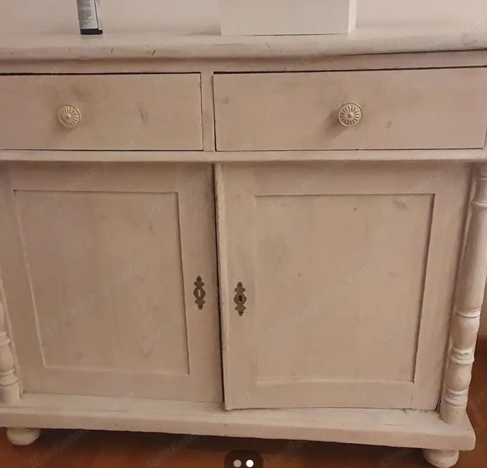 Schöne alte Holz Vintage Kommode weiss