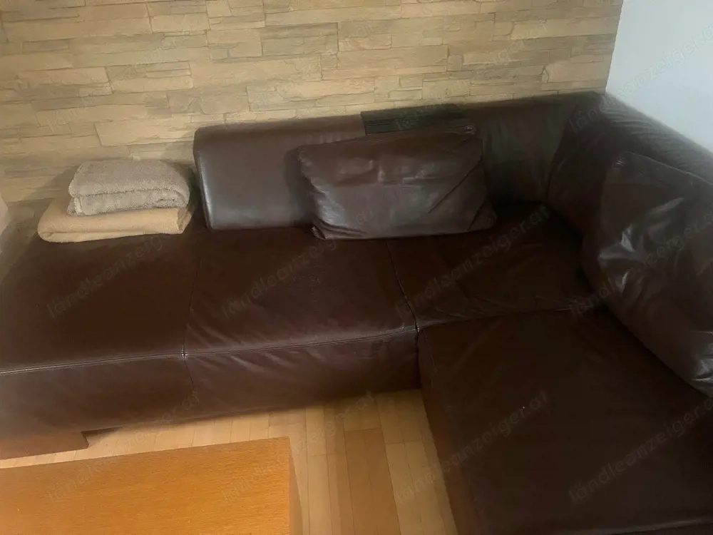 Ledercouch braun