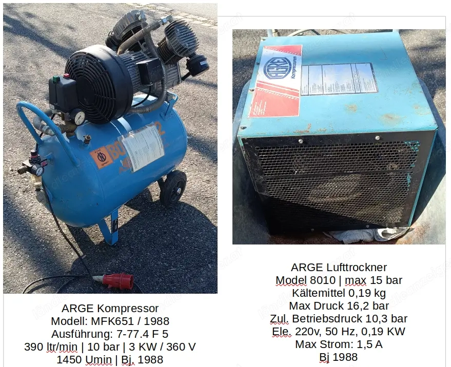 ARGE Kompressor + Lufttrockner zu verkaufen