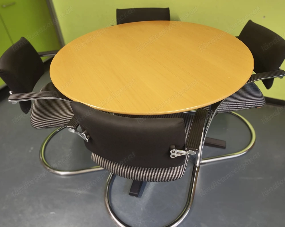 Konferenztisch Tisch 4 Stühle gepolstert