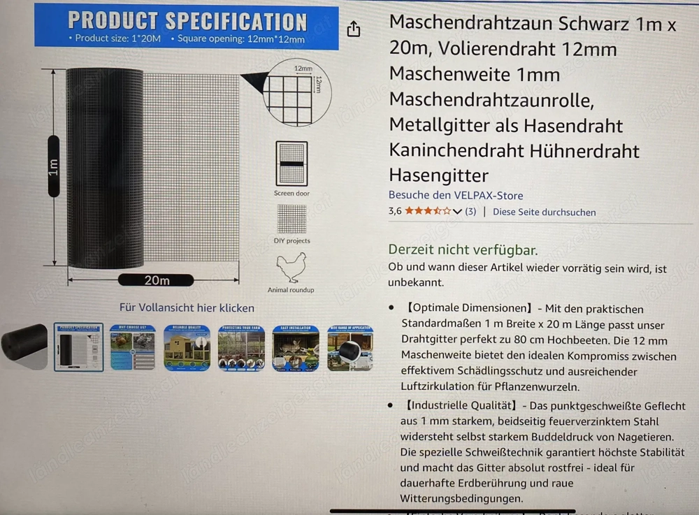 Maschendrahtzaun schwarz