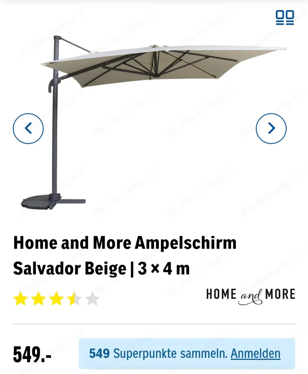 AMPEL Sonnenschirm BEIGE