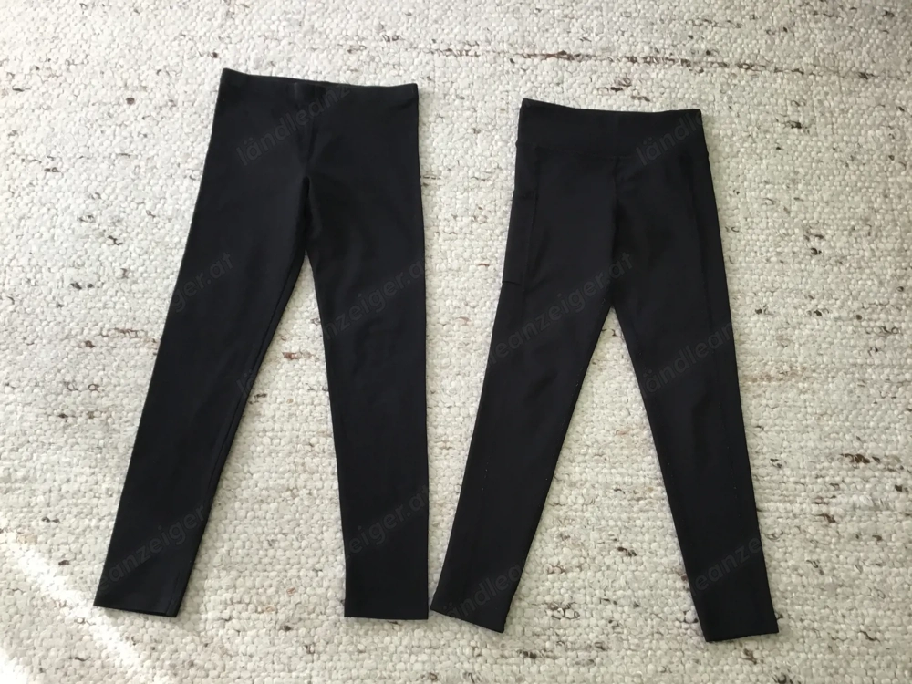 STOPP! 2 Leggings im Paket Gr. 122 128, 134 H&am, schwarz