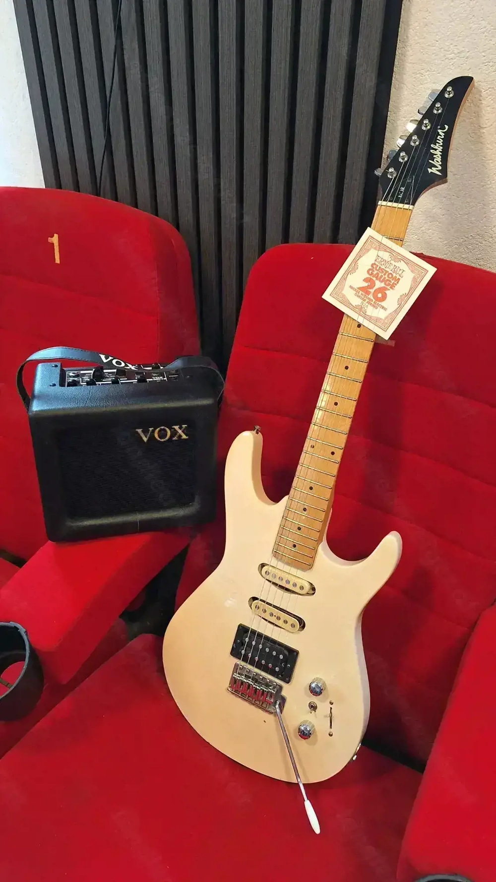 Verkaufe E-Gitarre Washburn KCJR mit Vox Verstärker 