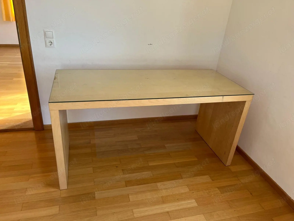 Esstisch mit Glasplatte 151 x 65 x 74 cm