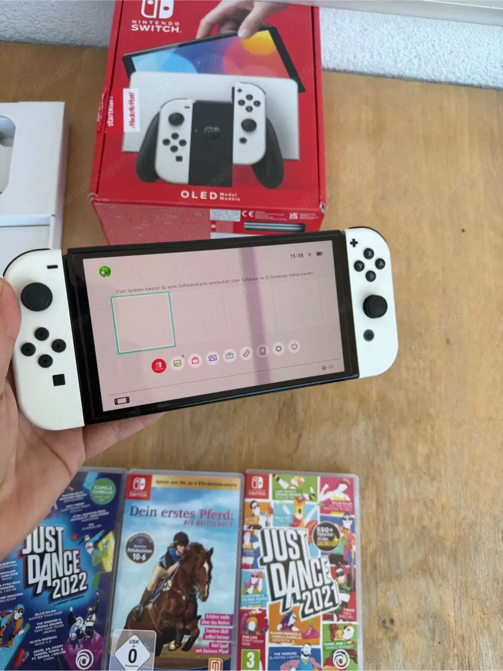 nintendo switch oled mit 3 spiele 