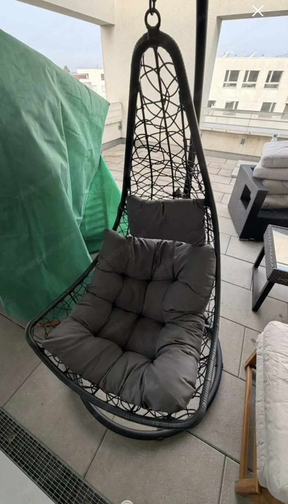 Hängesessel Grau Metal