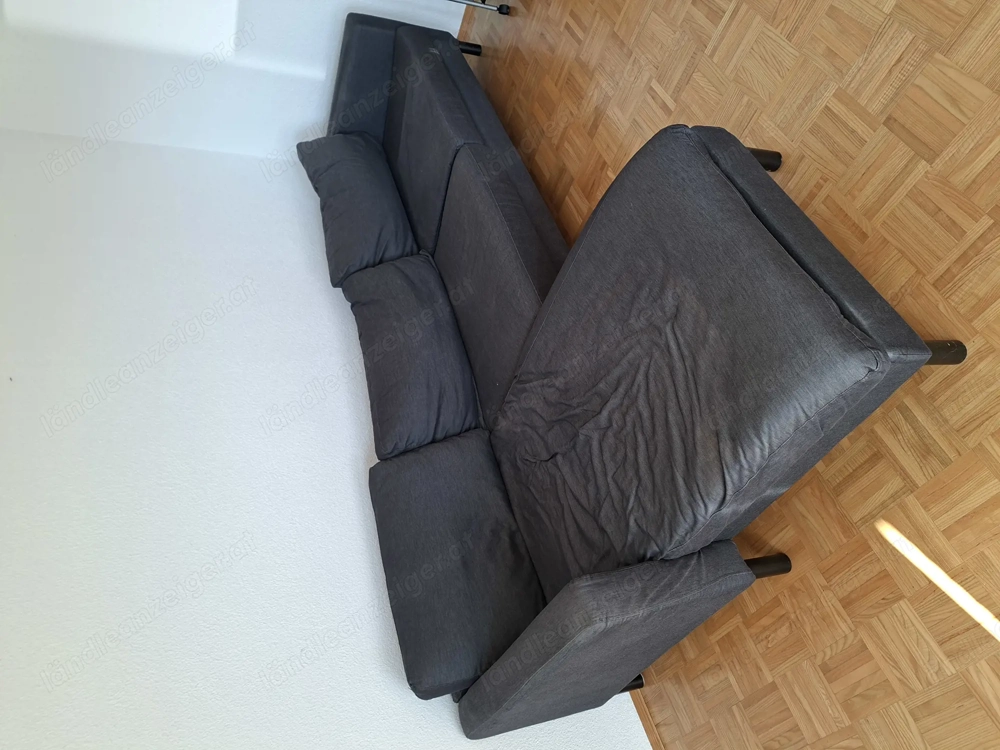 Couch Schwarz mit Liegefläche