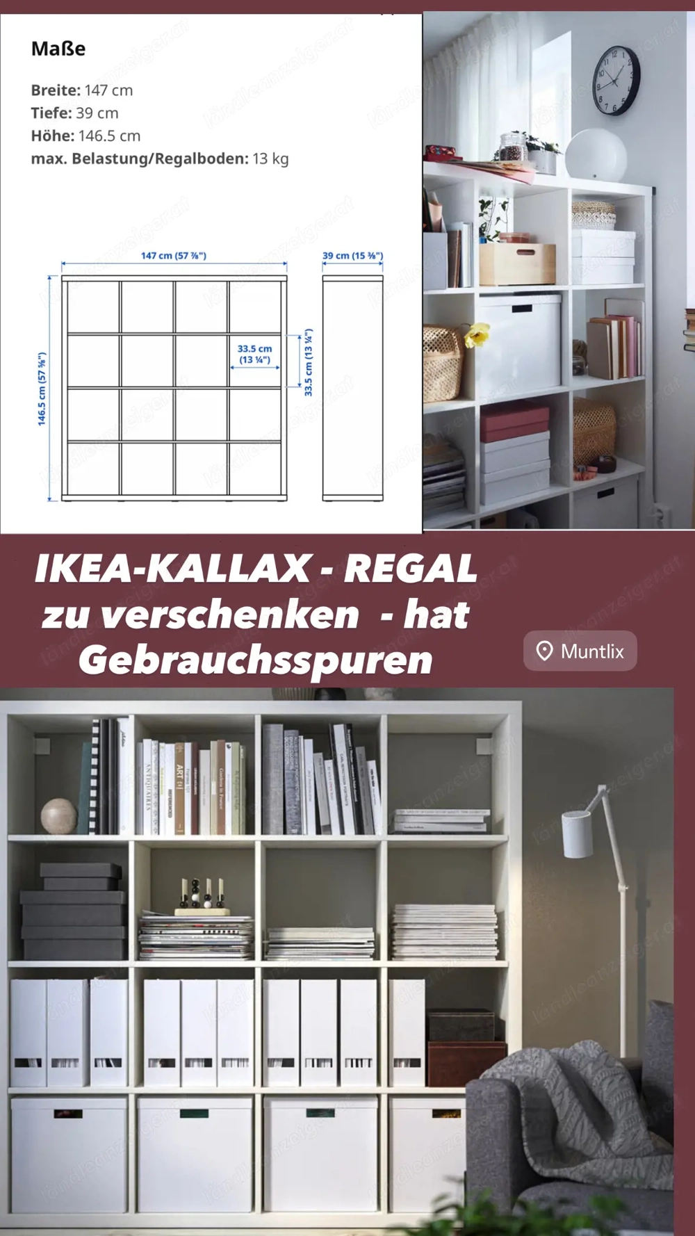 IKEA Kallax-Regal zu verschenken